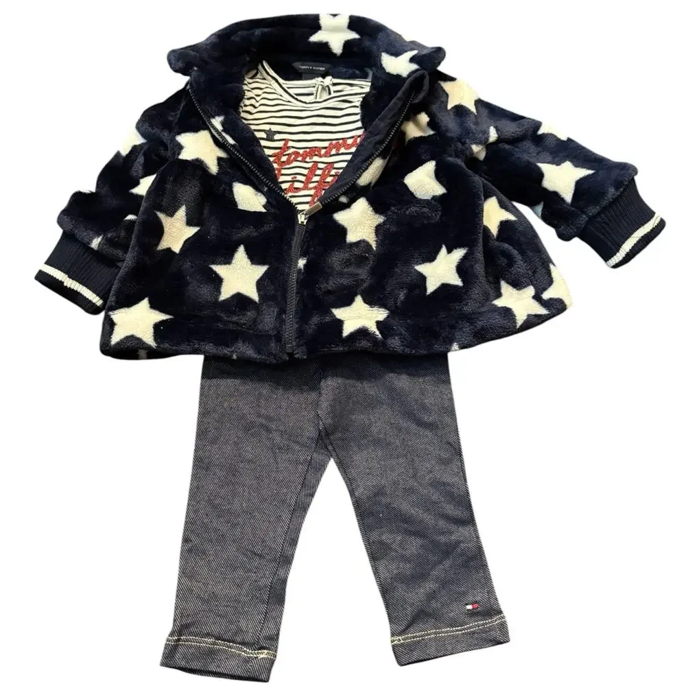 Tommy Hilfiger Baby Girls 18M NWT Star Jacket & Pants Set